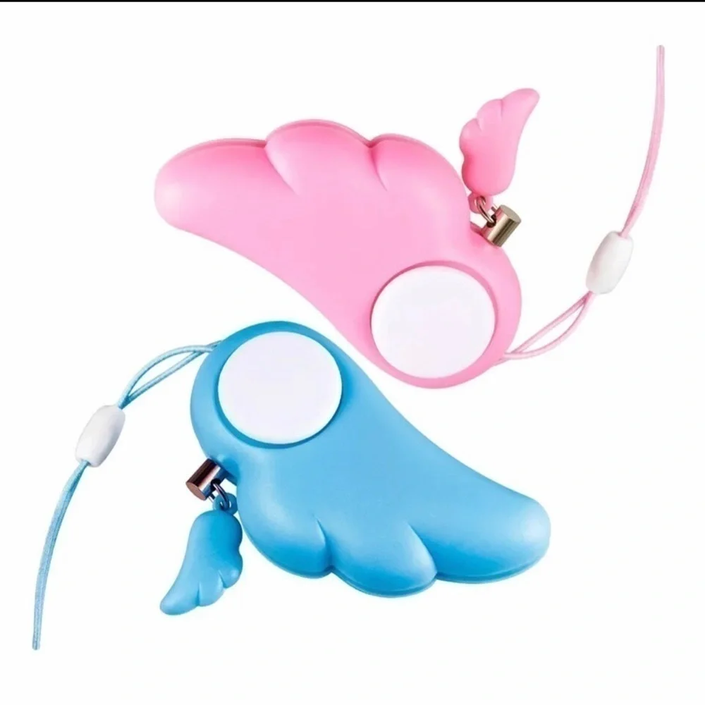 Pink Wing 90Db Self Defense Alarm For KeyChain/ Bag Charm